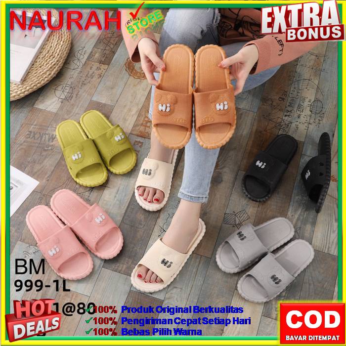 SENDAL SLOP WANITA LALUNA 999 1L SANDAL SLOP MOTIF BEAR HI 100% ORIGINAL JELLY RUBBER NYAMAN ANTI SLIP KUALITAS IMPORT