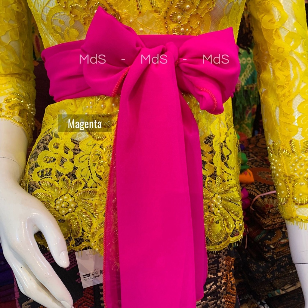 Selendang Crep Bali Panjang 2,5 Meter-Magenta