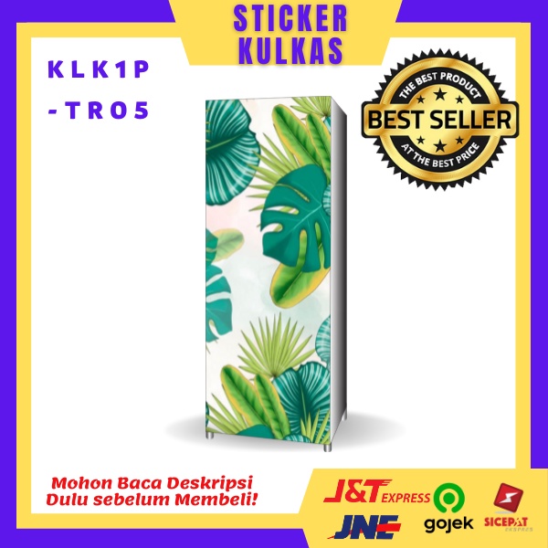 Sticker Kulkas 1Pintu motif Tropical/KLKTR/Printing hires/Surabaya