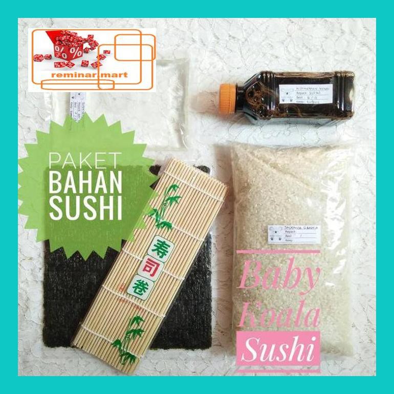 

S0Bers Paket 1 Bahan Dasar Sushi | Nori, Makisu, Beras, Cuka Seasoning, Shoyu - Warasa Ric0S50B