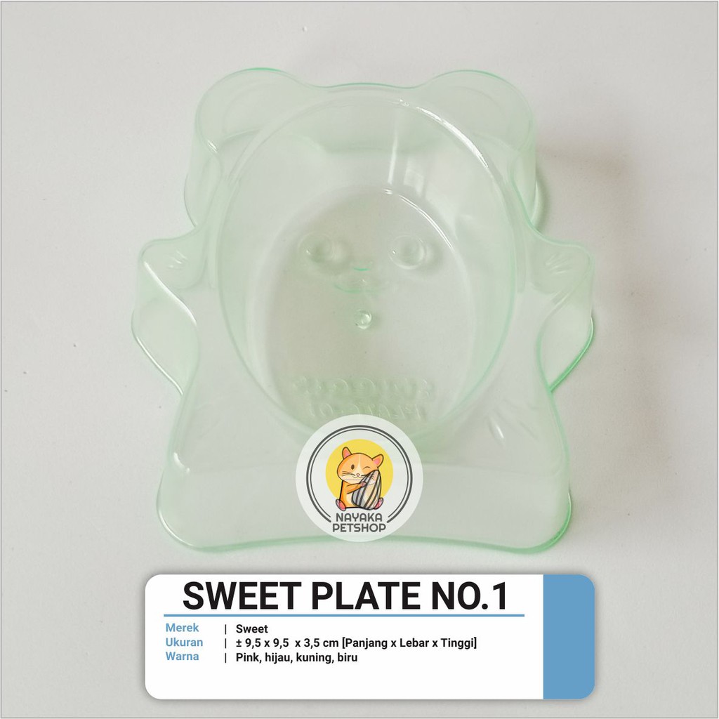 Sweet Plate No. 1 Piring Tempat Wadah Makan Hewan Hamster Sugar Glider Tupai Landak Mini Bajing