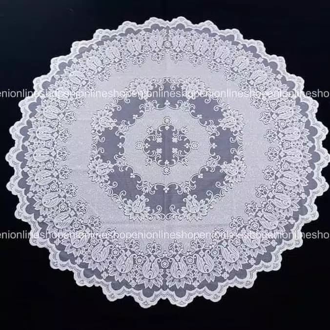 Taplak Meja Makan - Taplak Meja Makan Polyster Bulat 4 Kursi