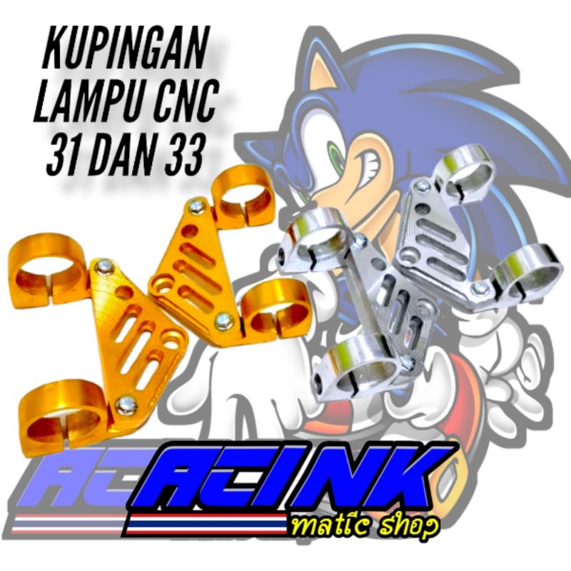 breket kupingan pangkon lampu cincin model cnc super pesek GL MEGAPRO CB GL100 TIGER as31dan33