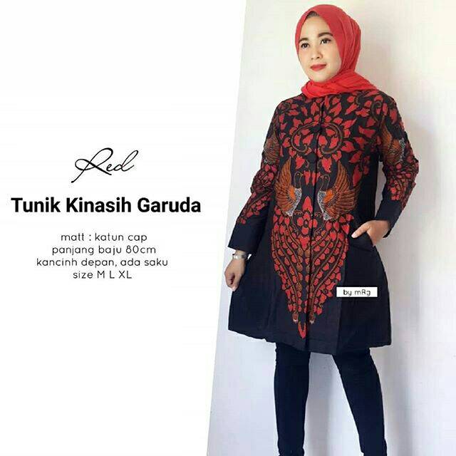 Tunik Kinasih Garuda/Tunik Batik Motif Terbaru/Atasan Batik Wanita Modern