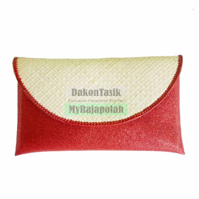 DT-17167 Dompet Pesta Anyaman Pandan Glitter Blink