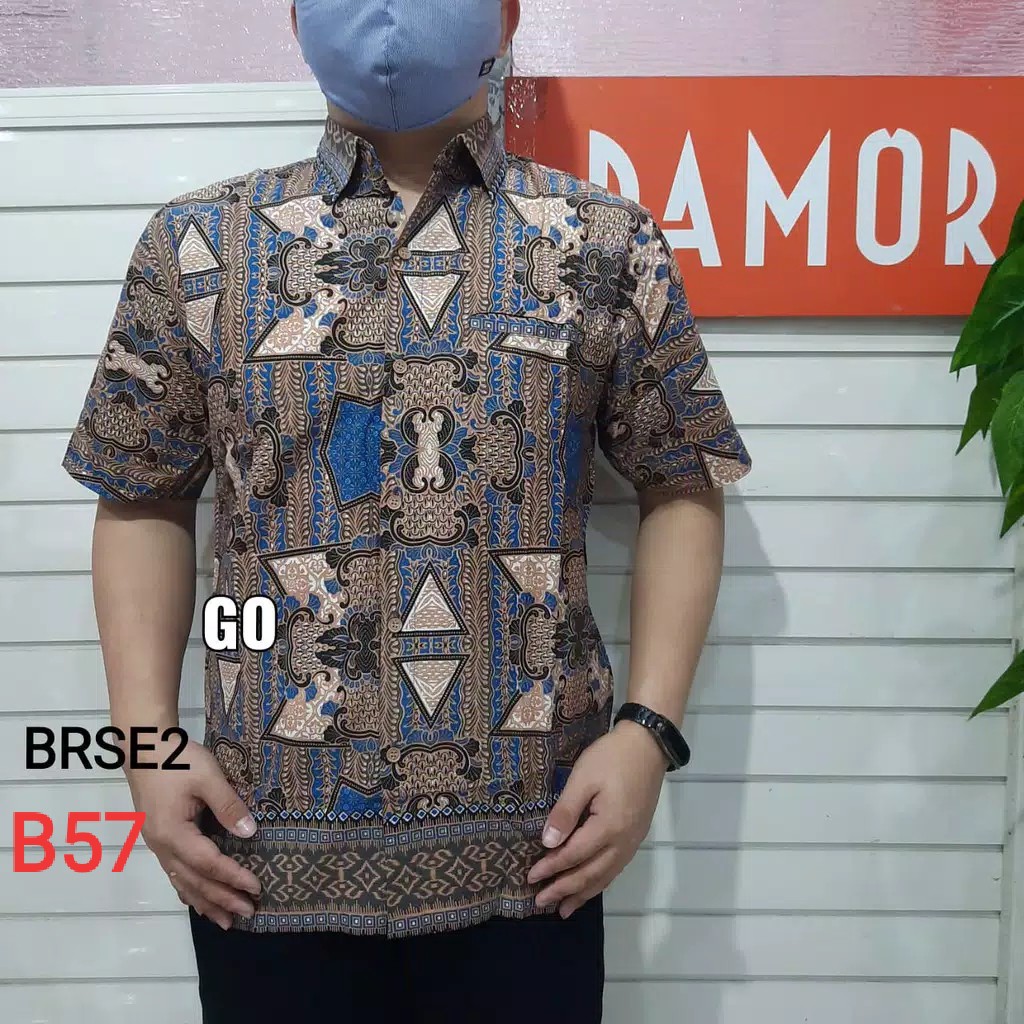 gos  BRSE DAMOR (CRESSIDA) KEMEJA BATIK Cowok Pakaian Pria Baju Batik Dewasa Lengan Pendek