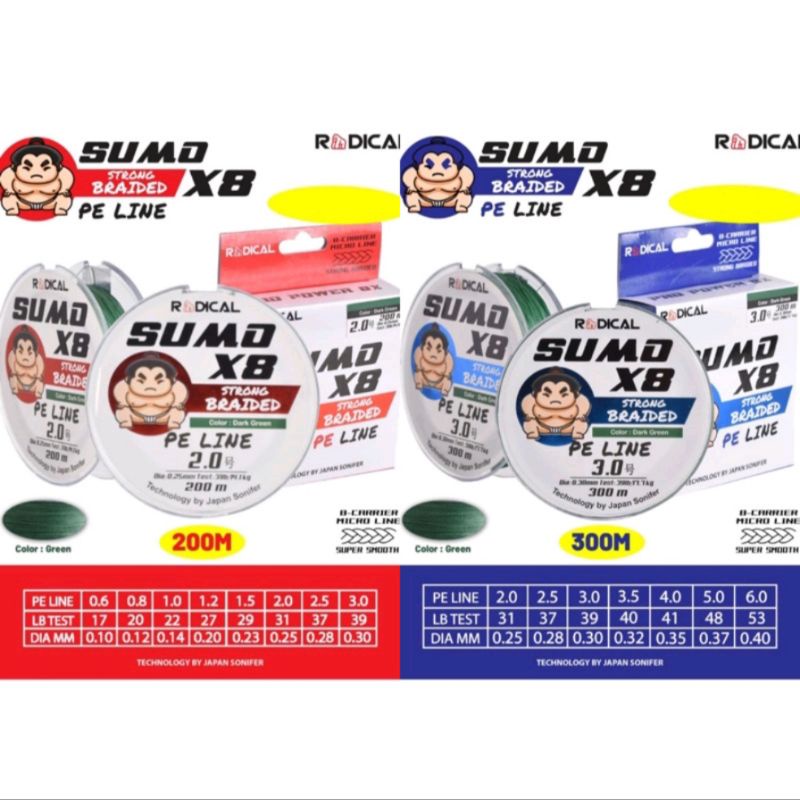 SENAR PE RADICAL SUMO X8 200M & 300M