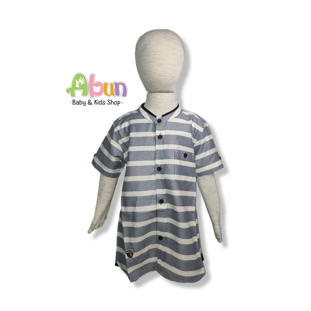 ERKAPE KIDS BAJU KEMEJA LENGAN PENDEK GARIS GARIS ANAK LAKI LAKI