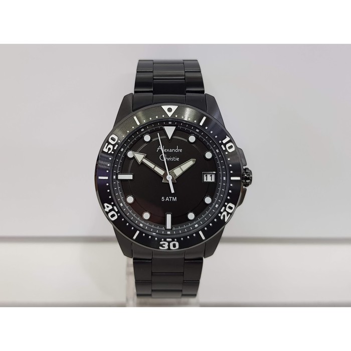 Jam Tangan Pria Alexandre Christie AC 6517 MD Black Stainless