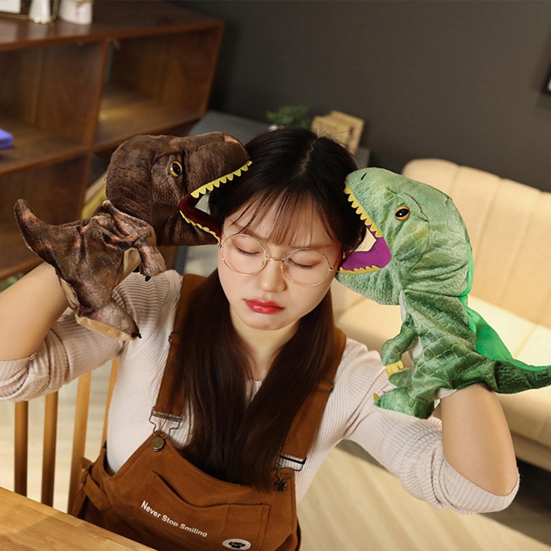 Mary Simulasi Kartun Hewan Dinosaurus Tangan Untuk Boneka Wayang Sarung Boneka Lembut Mainan Mewah Hadiah Anak