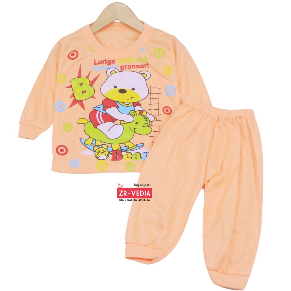 Piyama Kaos Kartun Uk Bayi - 3 Tahun / Celana Panjang Anak Laki Perempuan Baju Tidur Setelan