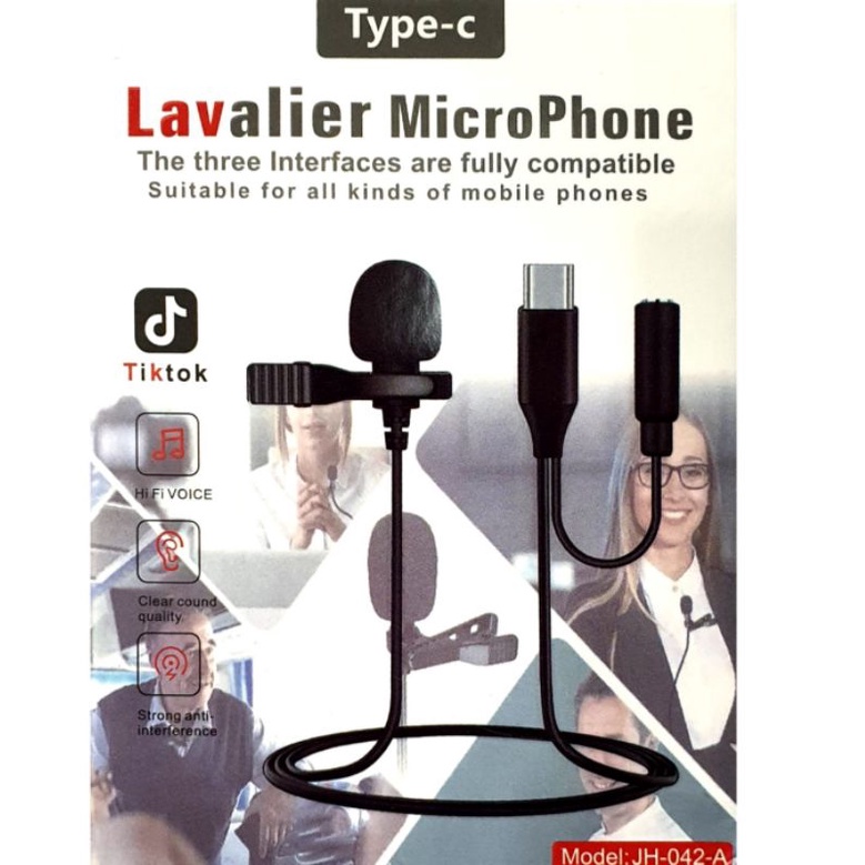 Mic Clip On Type C lavalier 2in1  JH-042