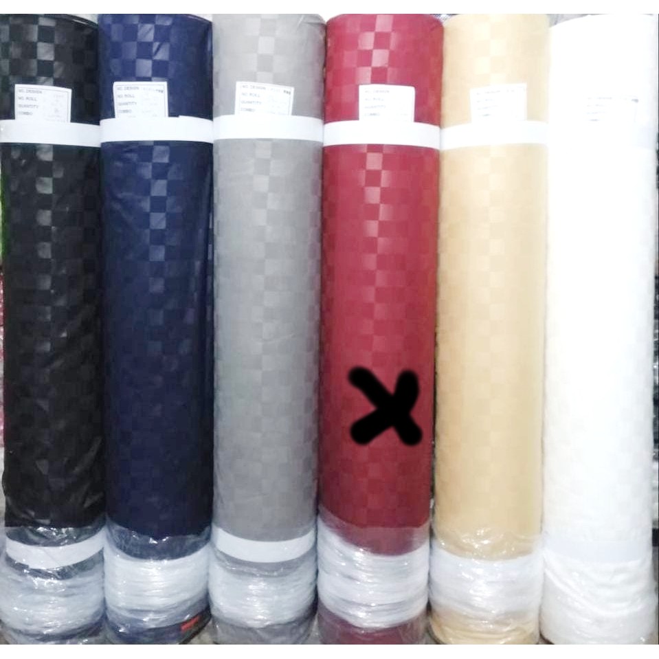 KONICO Special kain sprei bahan EMBOS premium Motif kotak 3 cm METERAN 100 GSM