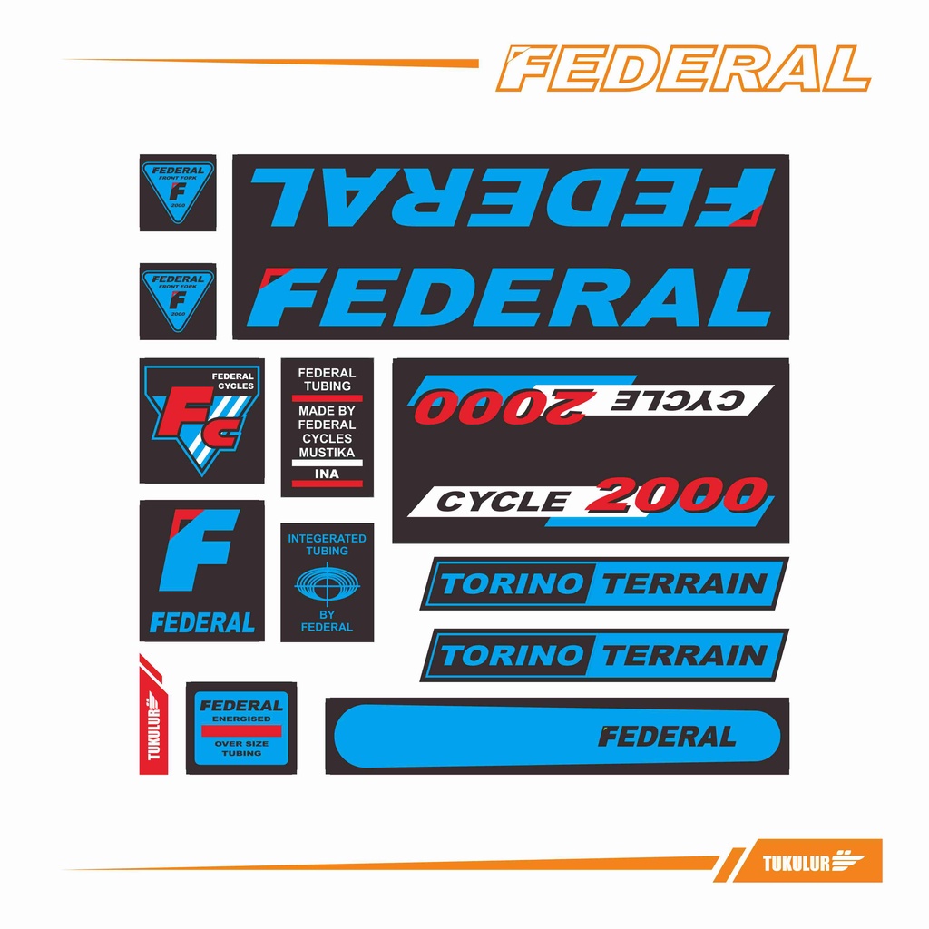 STIKER DECAL SEPEDA FEDERAL TORINO TERRAIN MODEL 2