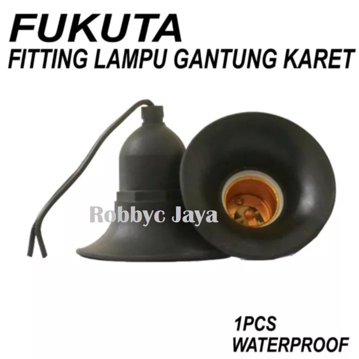 Fitting Lampu Gantung Outdoor Topi Waterproof | Fiting Karet Anti Air