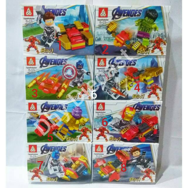 Mainan Lego Bricks Avengers Hulkbuster 8in1