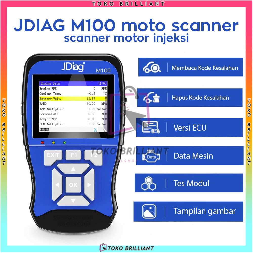 [TERBARU!!! Scanner OBD2 Motor Injeksi Diagnostik ECU ABS | Scaner Motor Injeksi JDiag M100 Motor Diagnostic Scanner Alat [Bahasa Indonesia]