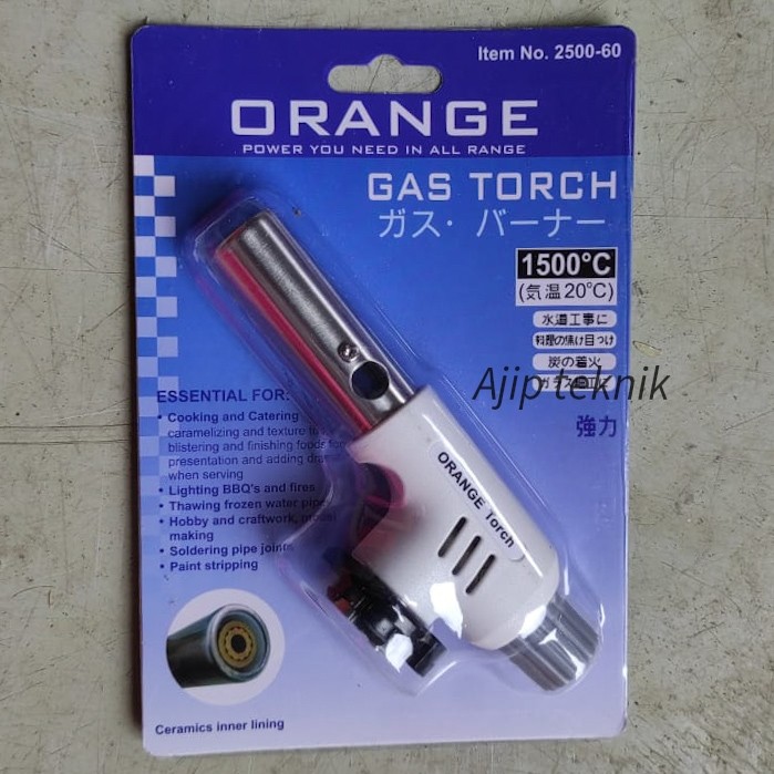 Portable gas torch blow torch orange