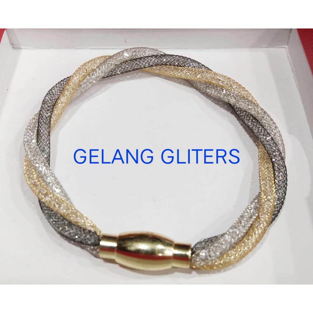 Kenten Acc - Gelang Glitter Perhiasan Wanita Warna Emas Silver / Gelang Tangan Dewasa G-1