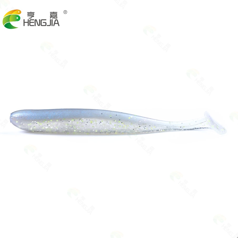 Hengjia 6pcs / Kantong Umpan Pancing Softlure Tiruan Bentuk Ikan 100mm 5.4g Bahan Silikon