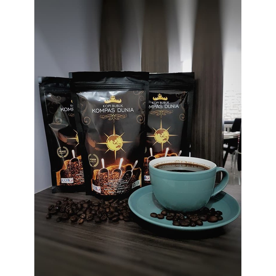 

Kopi Bubuk Lampung merk Kompas Dunia PREMIUM 200gr - kkp555
