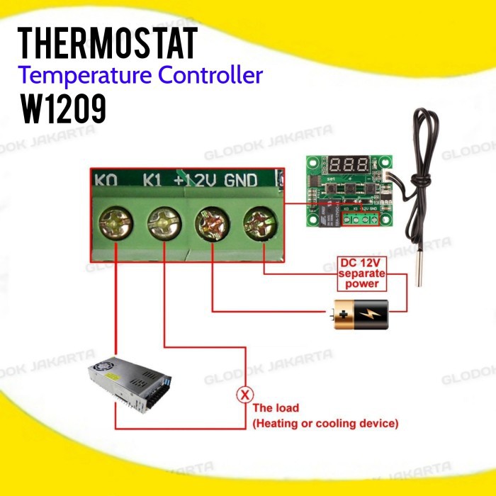 Thermostat Temperature Controller 12V DC Digital Termostat W1209