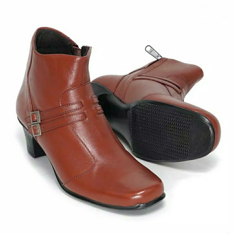 SEPATU BOOTS WANITA HIGH HEELS BOOTS KULIT ASLI