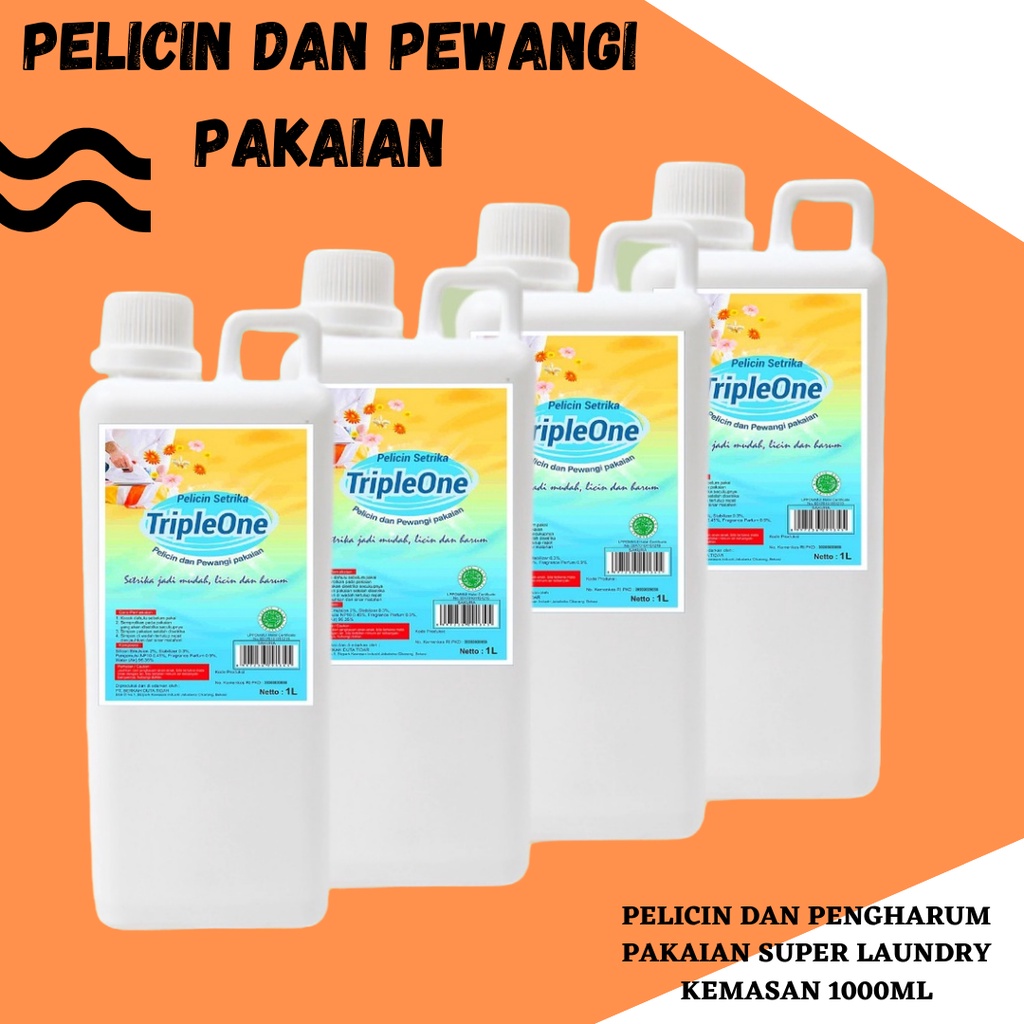 SUPER PEWANGI DAN PELICIN SETRIKA PAKAIAN [KEMASAN 1000 ML] TERLARIS WANGI MAWAR