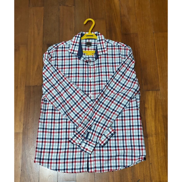 Wood Kemeja Pria Lengan Panjang Kotak Preloved