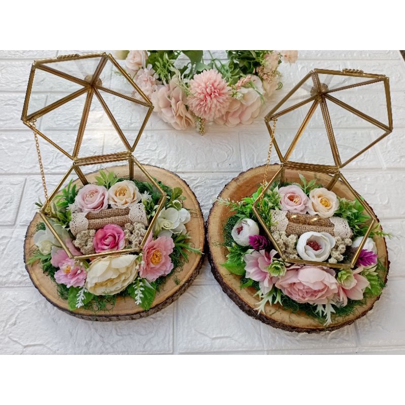 Kotak Cincin Terrarium Ring Bearer Pernikahan Pertunangan Berkualitas