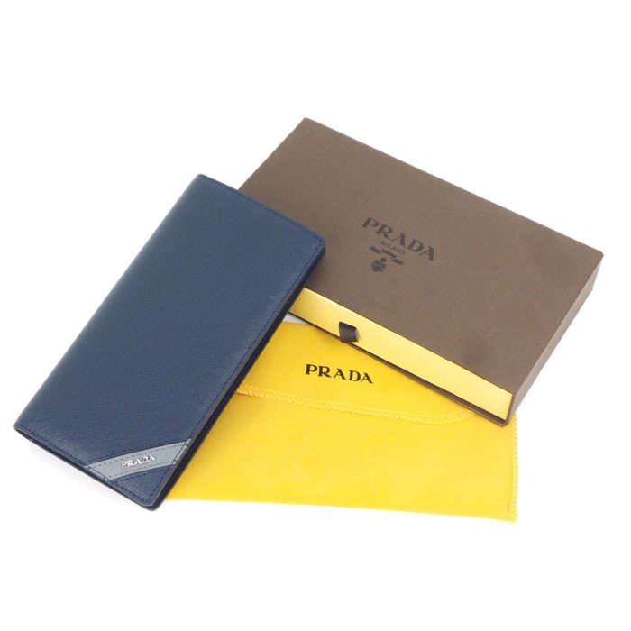 Dompet panjang pria kulit asli murah terbaik - Prada SUA-2621 Blue