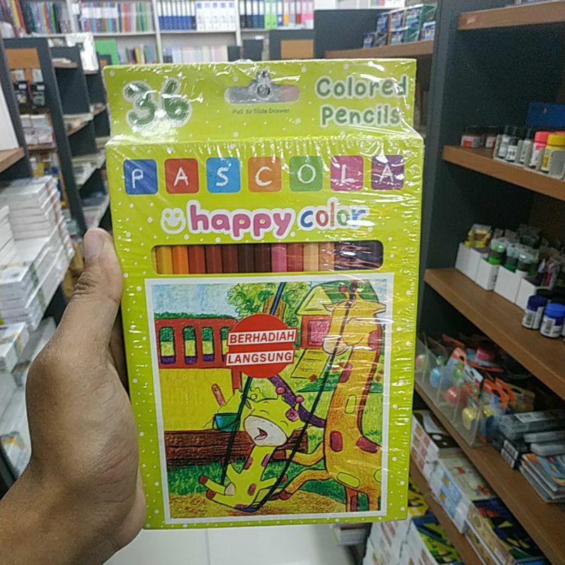 Pascola Happy Color Pencil 34 / Set ( Pensil Warna / Pewarna / Coloring )