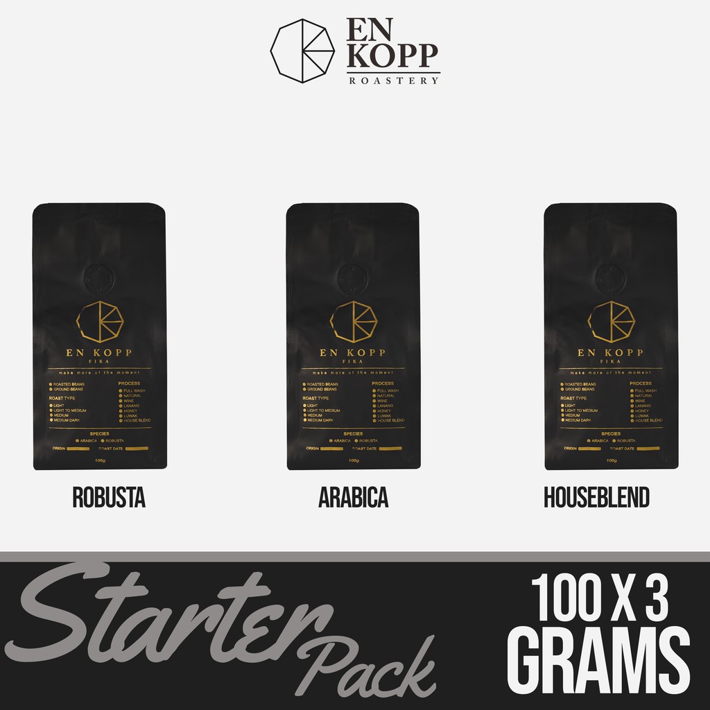 

Enkopp STARTER PACK | Robusta Arabika Houseblend 100gr