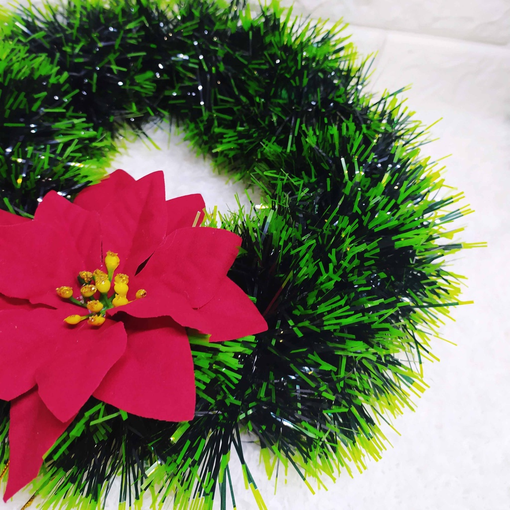 ( D 20 cm) Lingkaran Natal Kastuba Polos -Wreath Hiasan Dekorasi Natal