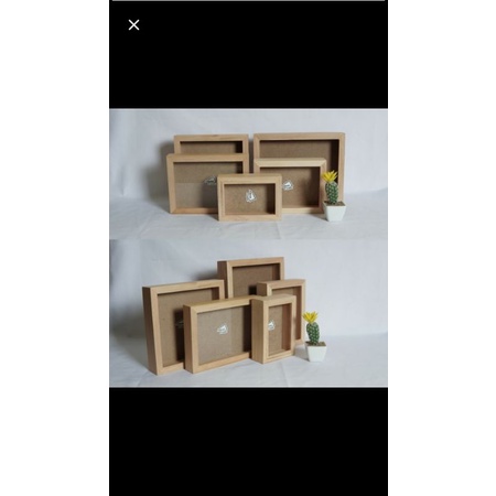 Frame Foto 3D Bingkai Kayu Figura Foto Kayu Natural Uk 12R 30 x 40