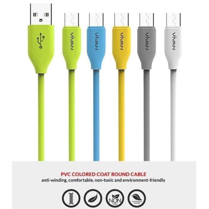 1PCS PROMO KABEL DATA VIVAN CBM80S MICRO FAST CHARGING WITH DATA CABLE ORIGINAL