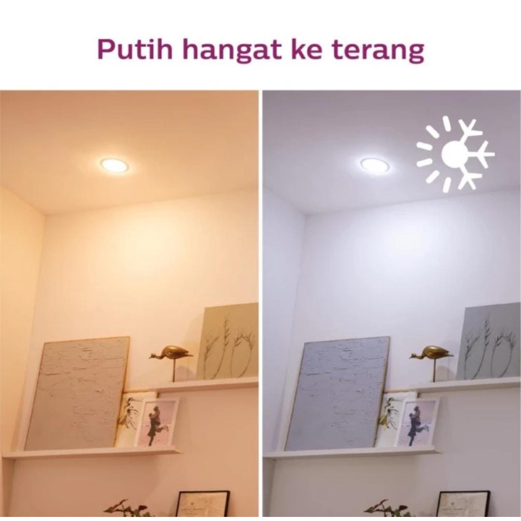 Lampu Philips Smart Wifi LED Downlight 9W - Tunable White (Putih) 9 Watt Panel Ib Bluetooth Hias Plafon Ceiling SNI Original Garansi Resmi Pintar WIZ app