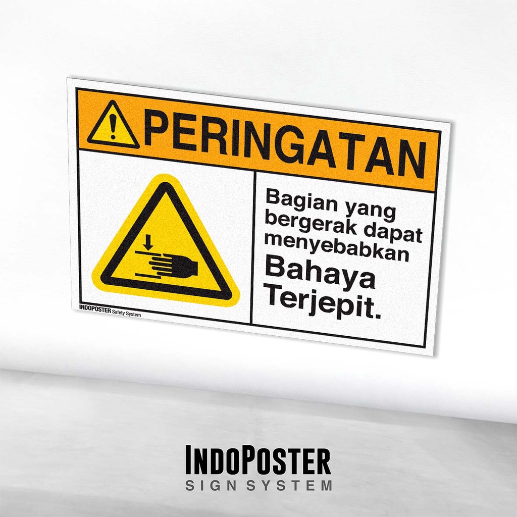 Stiker Safety Sign K3 ANSI Bahaya Terjepit Bagian yang Bergerak 4