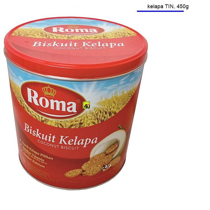 GROSIR  Roma Biskuit Kelapa - 450 gr Kaleng