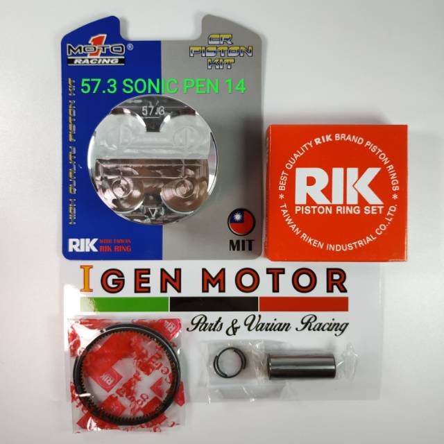 Piston 57.3 mm SONIC Pen 14 Double Ring MOTO 1