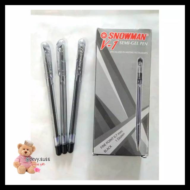 

Bolpoin Bolpen Pulpen Snowman V-1 Semi gel pen Alat Tulis Murah Pena