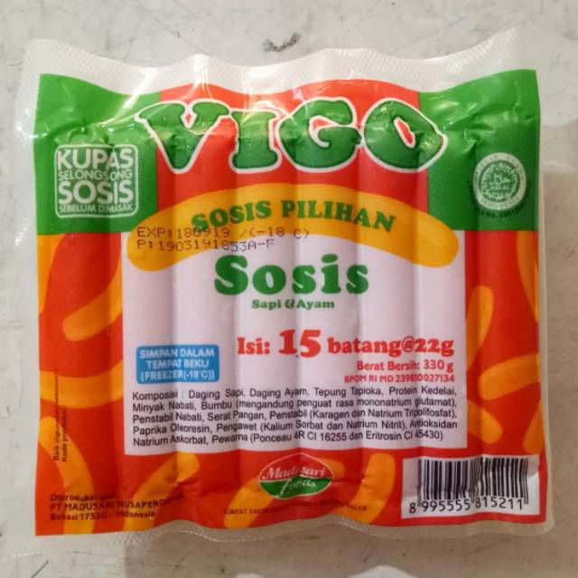 

Vigo Sosis Sapi Dan Ayam 15s 330gr