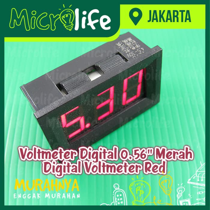 Voltmeter Digital 0.56" Merah Digital Voltmeter Red