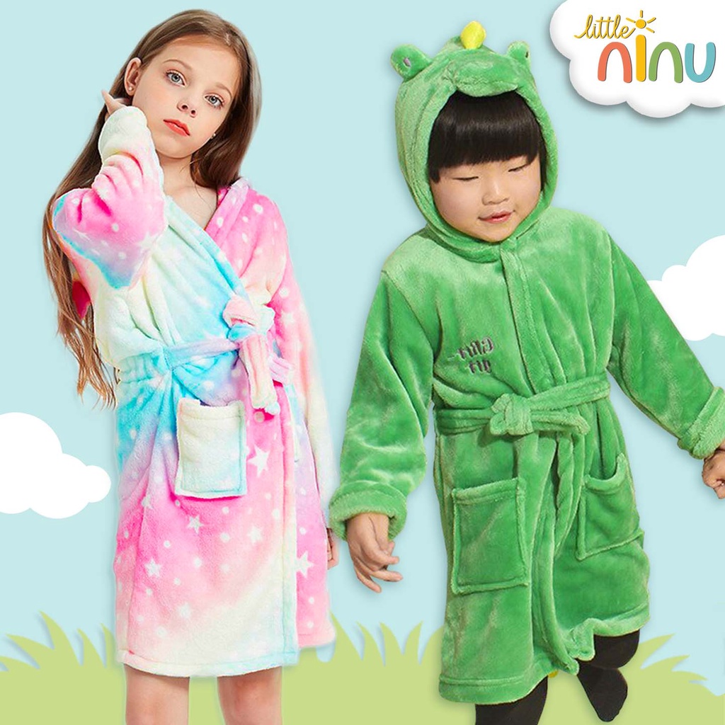 Little Ninu Baju Kostum Piyama Unicorn Jubah Karakter Cosplay Anak