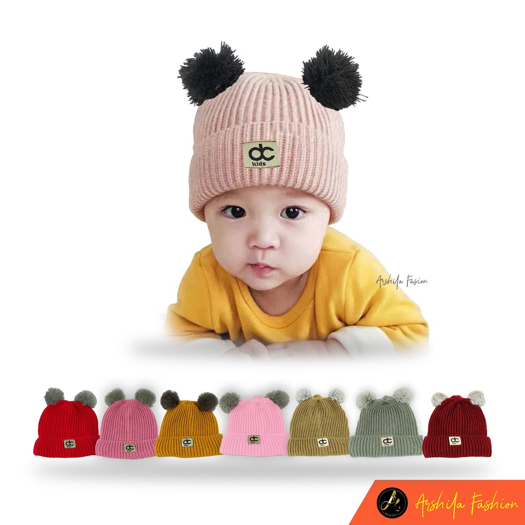 KUPLUK BAYI MODEL POMPOM PREMIUM POM02 RAJUT UNISEX