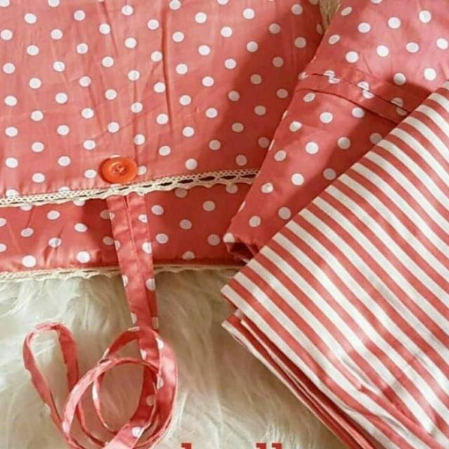 MUKENA KATUN JEPANG PREMIUM MOTIF POLKADOT