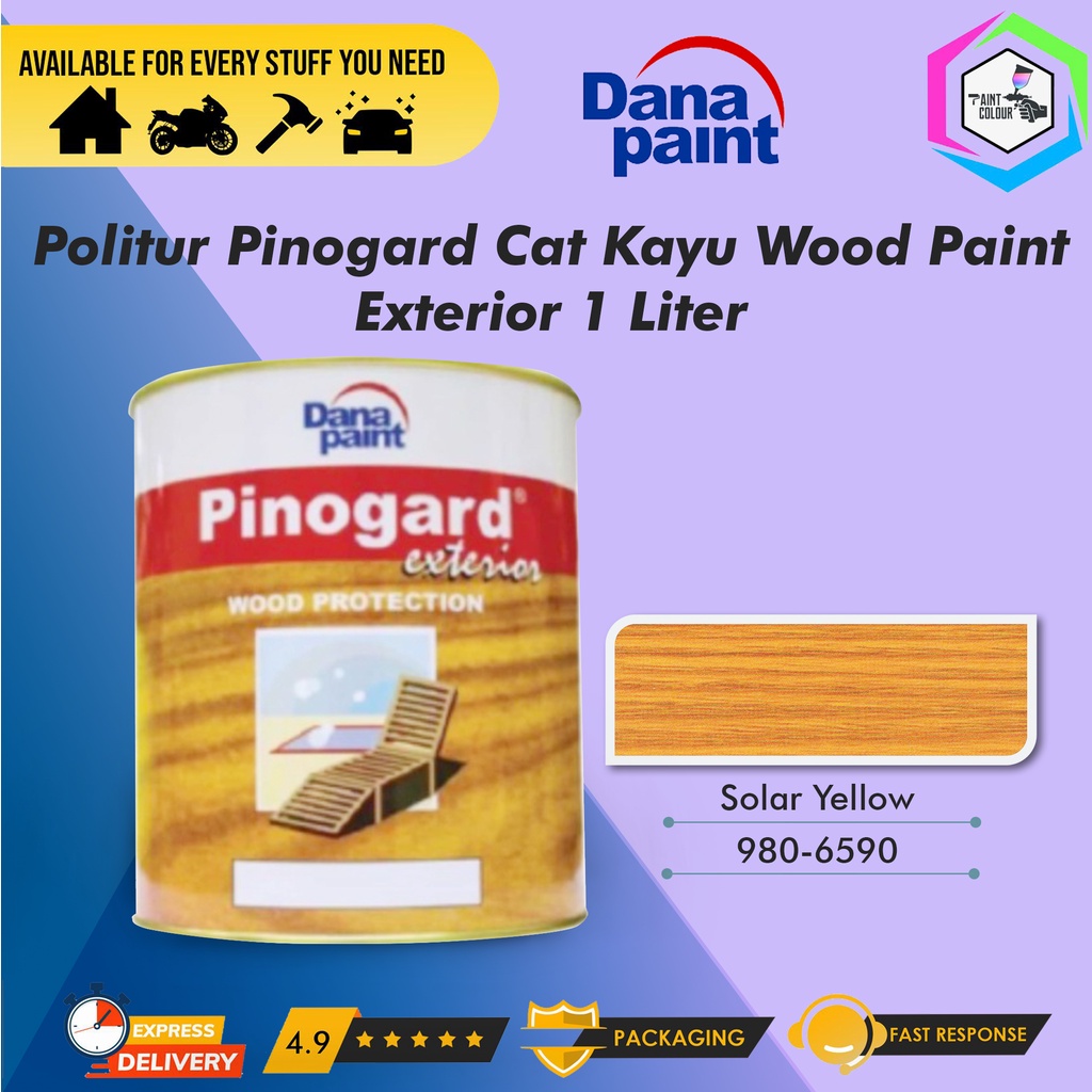 Politur Pinogard Cat Kayu Wood Paint Exterior 1 Liter - Solar Yellow