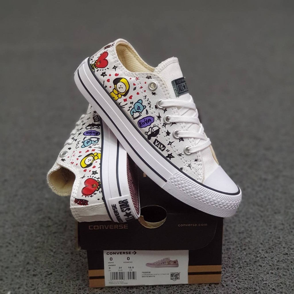 Sepatu converse bts carakter anak low dan high harga termurah se indonesia