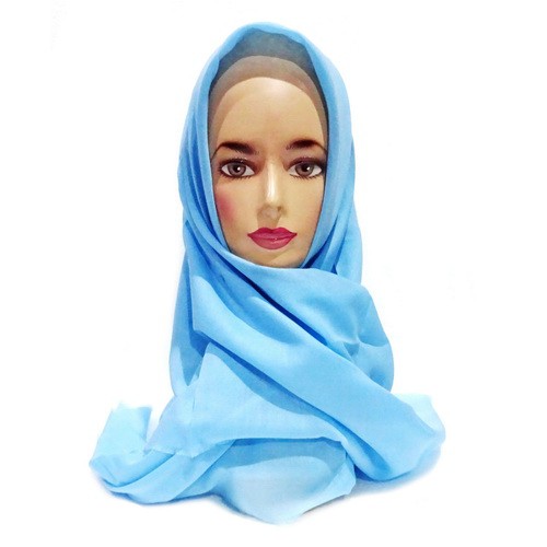 Hijab Saudia Rawis Warna Biru Muda Original