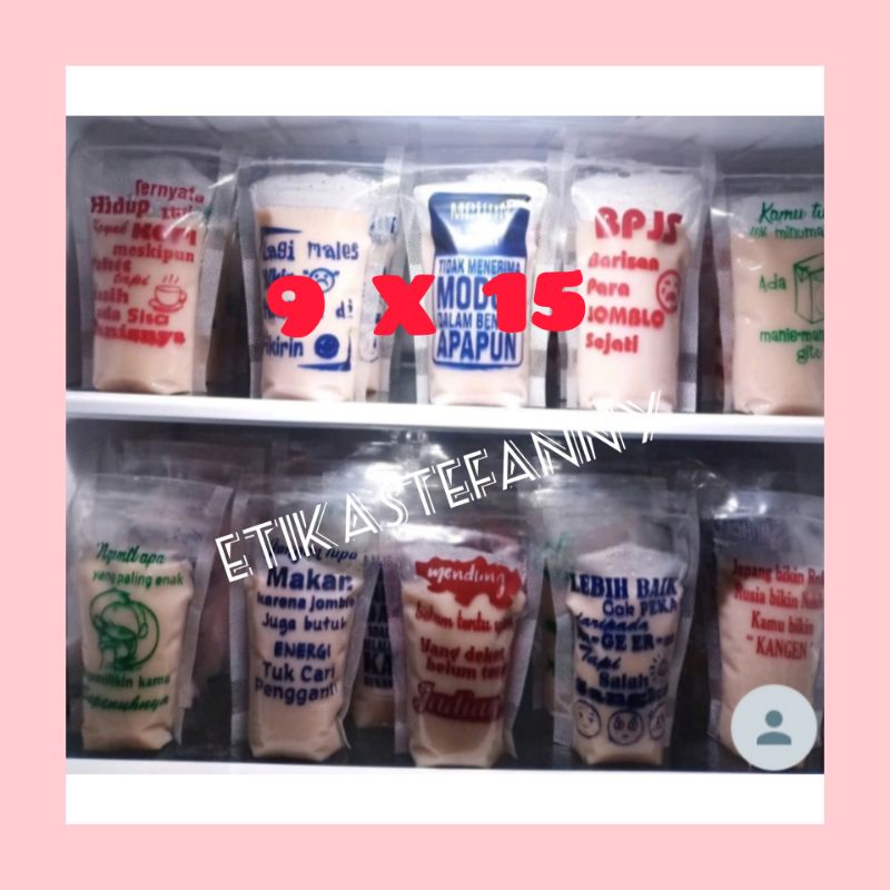 STANDING POUCH 9X15 SABLON / PLASTIK SABLON